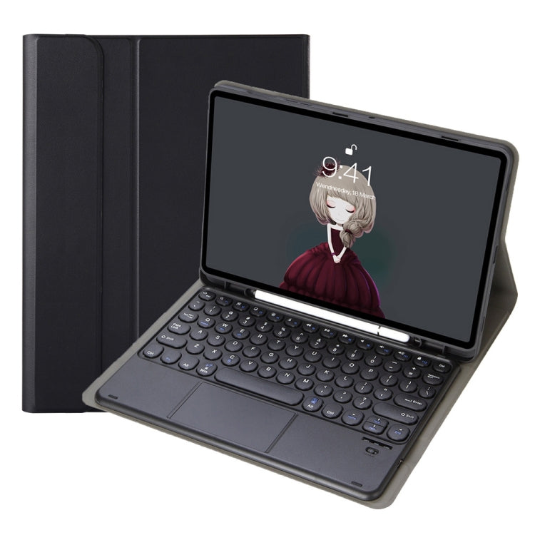 YA098B-A Detachable Lambskin Texture Round Keycap Bluetooth Keyboard Leather Tablet Case with Touch Control & Pen Slot & Stand For iPad Air 5 / 4 10.9 inch 2020 / Pro 11 inch 2020 / 2018(Black) - Universal by PMC TechLife | Online Shopping South Africa | PMC TechLife | Buy Now Pay Later Mobicred
