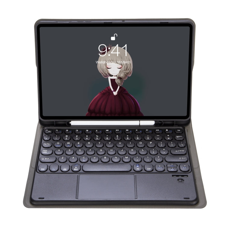 YA098B-A Detachable Lambskin Texture Round Keycap Bluetooth Keyboard Leather Tablet Case with Touch Control & Pen Slot & Stand For iPad Air 4 10.9 inch (2020) / Pro 11 inch (2020) & (2018)(Dark Blue) - Universal by PMC TechLife | Online Shopping South Africa | PMC TechLife