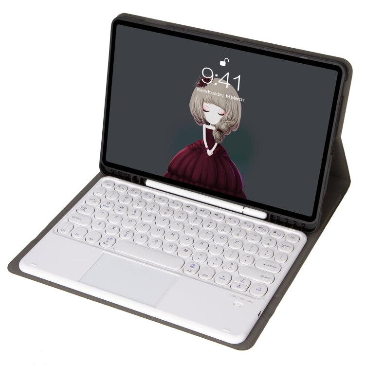YA102B-A Detachable Lambskin Texture Round Keycap Bluetooth Keyboard Leather Tablet Case with Touch Control & Pen Slot & Stand For iPad 10.2 (2020) & (2019) / Air 3 10.5 inch / Pro 10.5 inch(Gold) - free shipping - PMC TechLife - Order now!