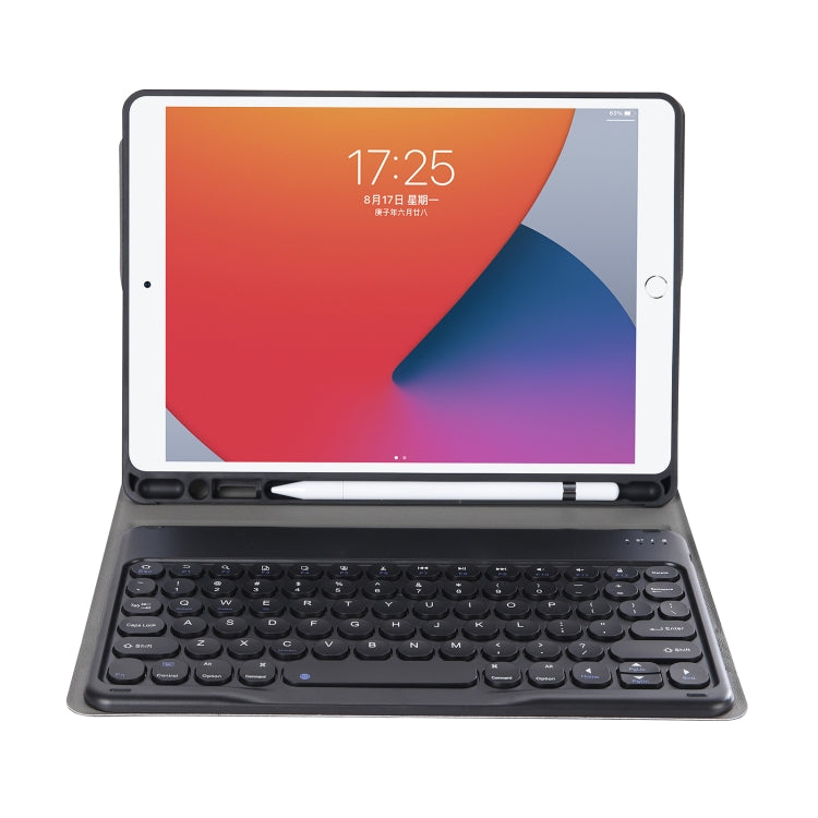 YA098B Detachable Lambskin Texture Round Keycap Bluetooth Keyboard Leather Tablet Case with Pen Slot & Stand For iPad Air 4 10.9 inch (2020) / Pro 11 inch (2020) & (2018)(Black) - Universal by PMC TechLife | Online Shopping South Africa | PMC TechLife
