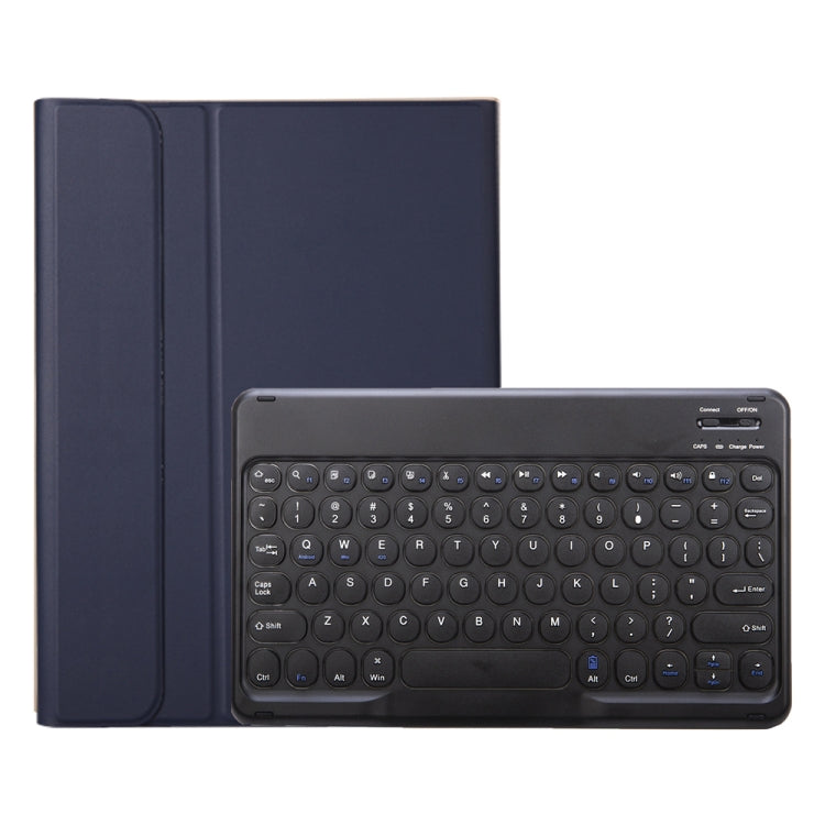 YA07B Detachable Lambskin Texture Round Keycap Bluetooth Keyboard Leather Tablet Case with Pen Slot & Stand For iPad 9.7 inch (2018) & (2017) / Pro 9.7 inch / Air 2 /Air(Dark Blue) - Universal by PMC TechLife | Online Shopping South Africa | PMC TechLife