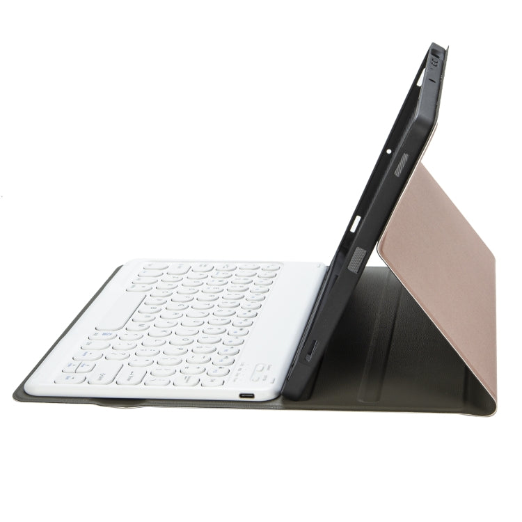 YA07B Detachable Lambskin Texture Round Keycap Bluetooth Keyboard Leather Tablet Case with Pen Slot & Stand For iPad 9.7 inch (2018) & (2017) / Pro 9.7 inch / Air 2 /Air(Rose Gold) - Universal by PMC TechLife | Online Shopping South Africa | PMC TechLife