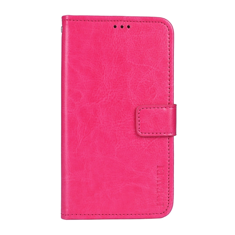 For TCL 10 5G UW idewei Crazy Horse Texture Horizontal Flip Leather Case with Holder & Card Slots & Wallet(Rose Red) - More Brand by idewei | Online Shopping South Africa | PMC Jewellery | Buy Now Pay Later Mobicred