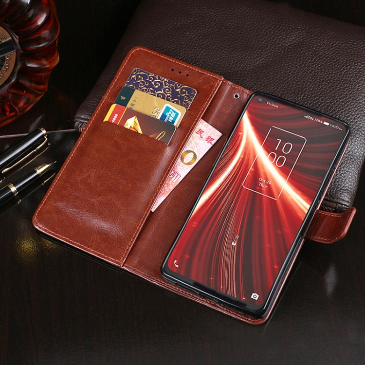For TCL 10 5G UW idewei Crazy Horse Texture Horizontal Flip Leather Case with Holder & Card Slots & Wallet(Rose Red) - free shipping - PMC Jewellery - Order now!
