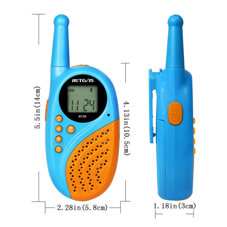 1 Pair RETEVIS RT-35 0.5W EU Frequency 446MHz 8CHS Children Handheld Walkie Talkie(Blue) - free shipping - PMC Jewellery - Order now!