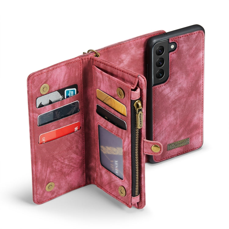 For SamsungFor Samsung Galaxy S21 FE CaseMe 008 Detachable Multifunctional Flip Leather Phone Case(Red) - free shipping - PMC Jewellery - Order now!