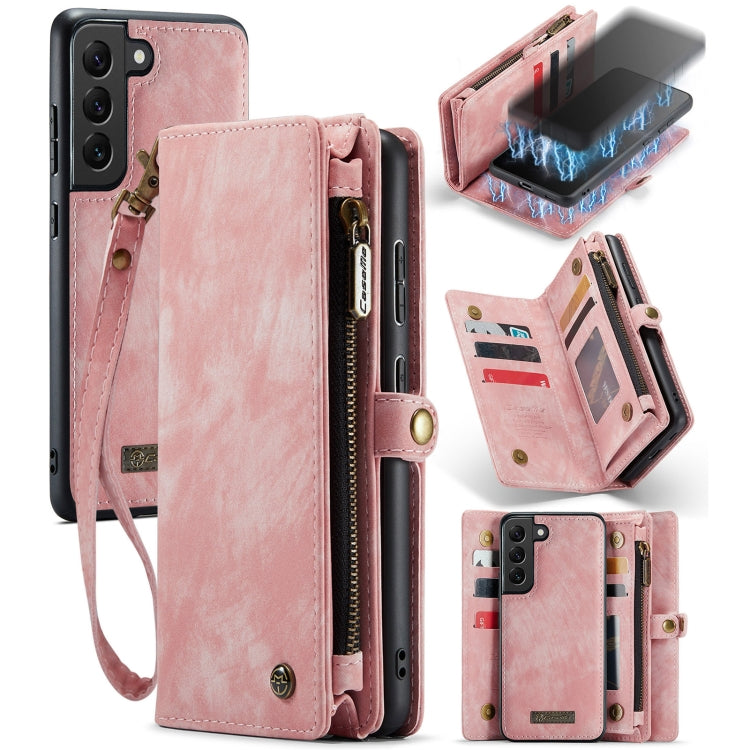 For Samsung Galaxy S21 FE CaseMe 008 Detachable Multifunctional Flip Leather Phone Case(Pink) - Galaxy Phone Cases by CaseMe | Online Shopping South Africa | PMC Jewellery | Buy Now Pay Later Mobicred