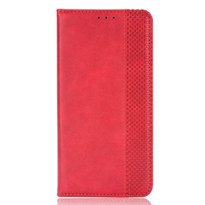 For OPPO Realme 8 4G / Realme 8 Pro 4G Magnetic Buckle Retro Crazy Horse Texture Horizontal Flip Leather Case with Holder & Card Slots & Photo Frame(Red) - Realme Cases by PMC Jewellery | Online Shopping South Africa | PMC Jewellery | Buy Now Pay Later Mobicred