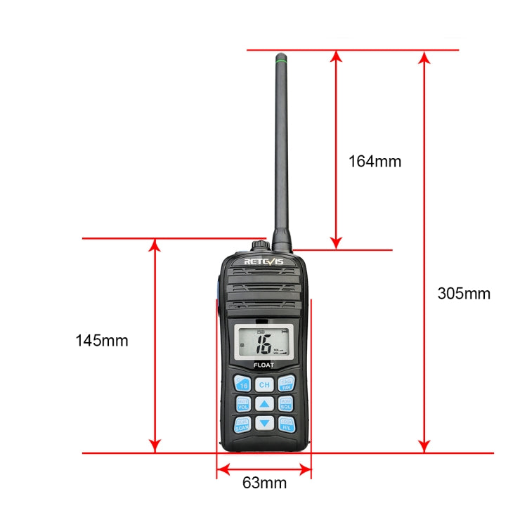 RETEVIS RT55 5W 156.000-161.450MHz+156.050-163.425MHz Waterproof Two Way Radio Handheld Walkie Talkie(Black) - free shipping - PMC Jewellery - Order now!