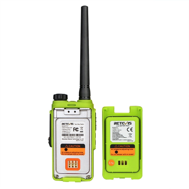 RETEVIS RT47 16CHS IP67 Waterproof FRS Two Way Radio Handheld Walkie Talkie, US Plug(Green) - Handheld Walkie Talkie by RETEVIS | Online Shopping South Africa | PMC Jewellery | Buy Now Pay Later Mobicred