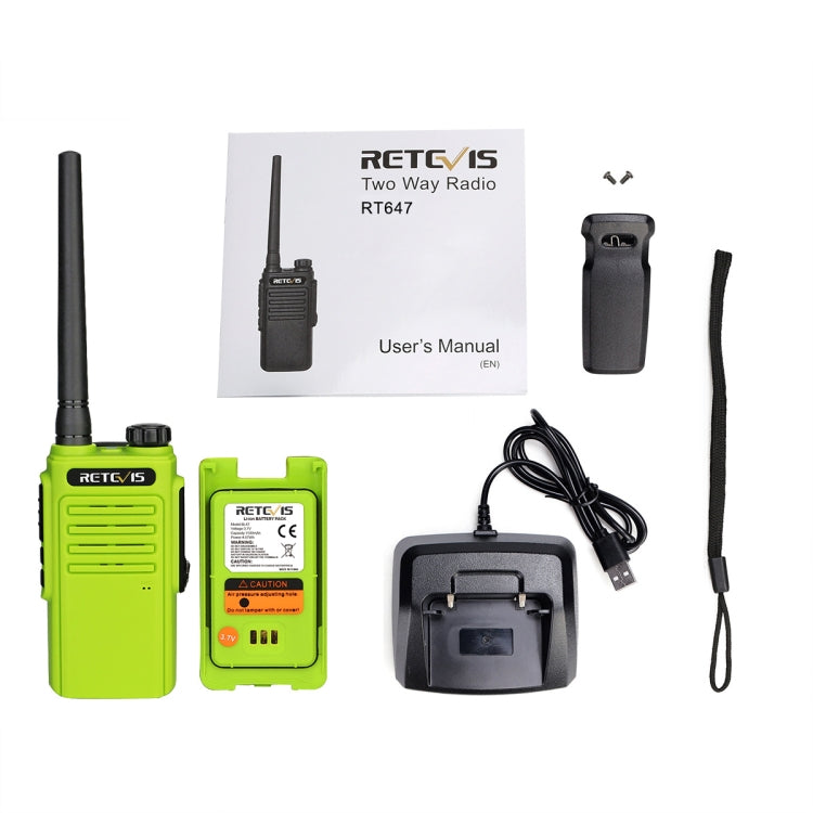 RETEVIS RT47 PMR446 16CHS IP67 Waterproof FRS Two Way Radio Handheld Walkie Talkie, EU Plug(Green) - Handheld Walkie Talkie by RETEVIS | Online Shopping South Africa | PMC Jewellery | Buy Now Pay Later Mobicred