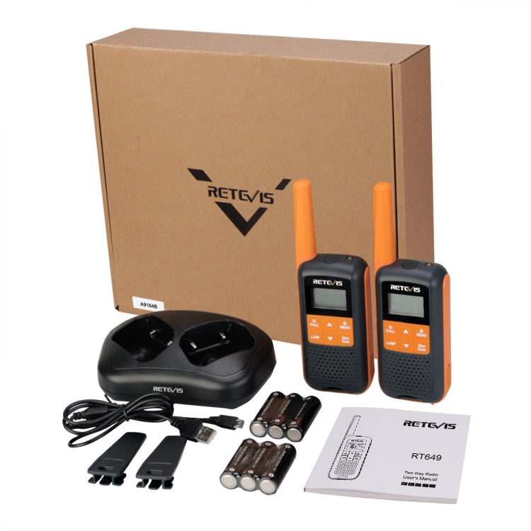 1 Pair RETEVIS RT649 PMR446 16CHS License-free Two Way Radio Handheld Walkie Talkie, EU Plug - free shipping - PMC Jewellery - Order now!