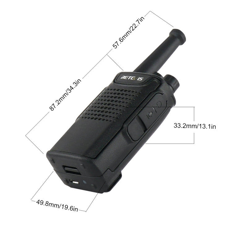 RETEVIS RT67 0.5W PMR446 16CHS Two Way Radio Mini Handheld Walkie Talkie, EU Plug(Black) - Handheld Walkie Talkie by RETEVIS | Online Shopping South Africa | PMC Jewellery | Buy Now Pay Later Mobicred