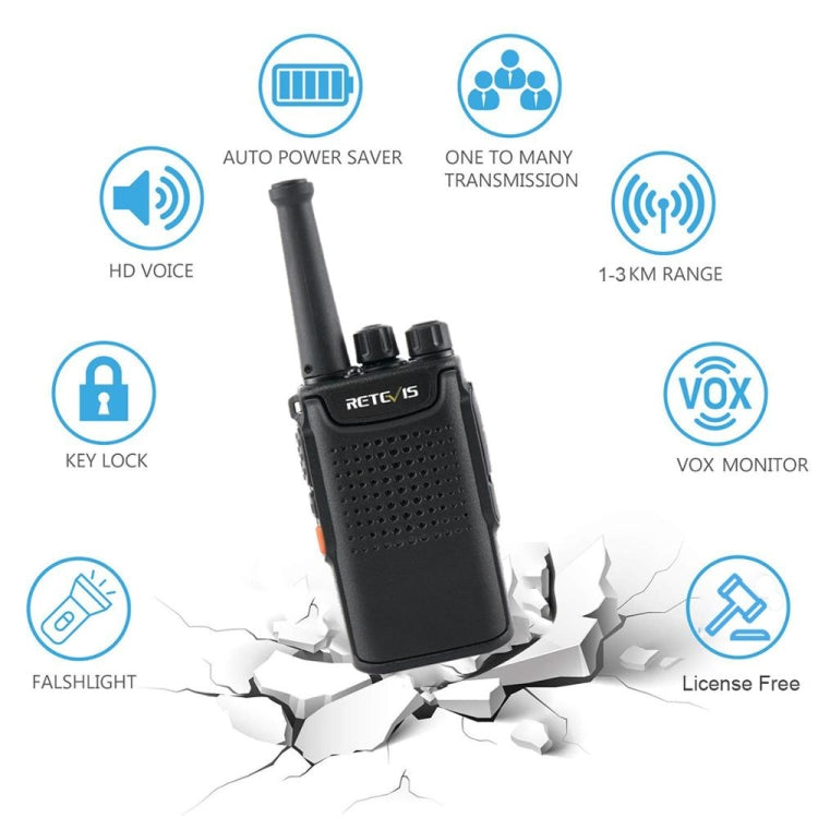 RETEVIS RT67 0.5W PMR446 16CHS Two Way Radio Mini Handheld Walkie Talkie, EU Plug(Black) - free shipping - PMC Jewellery - Order now!