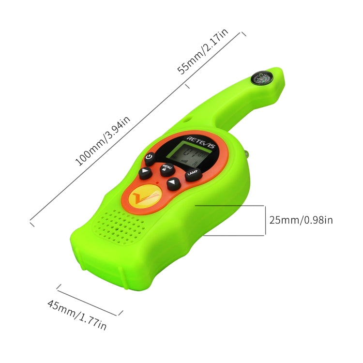 1 Pair RETEVIS RT75 0.5W US Frequency 22CHS FRS License-free Children Handheld Walkie Talkie(Green) - free shipping - PMC Jewellery - Order now!