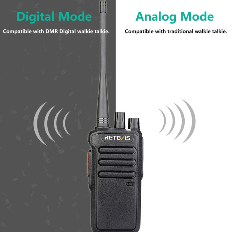 RETEVIS RT43 5W UHF 400-480MHz 32CHS DMR Digital Two Way Radio Handheld Walkie Talkie, EU Plug(Black) - Handheld Walkie Talkie by RETEVIS | Online Shopping South Africa | PMC Jewellery | Buy Now Pay Later Mobicred