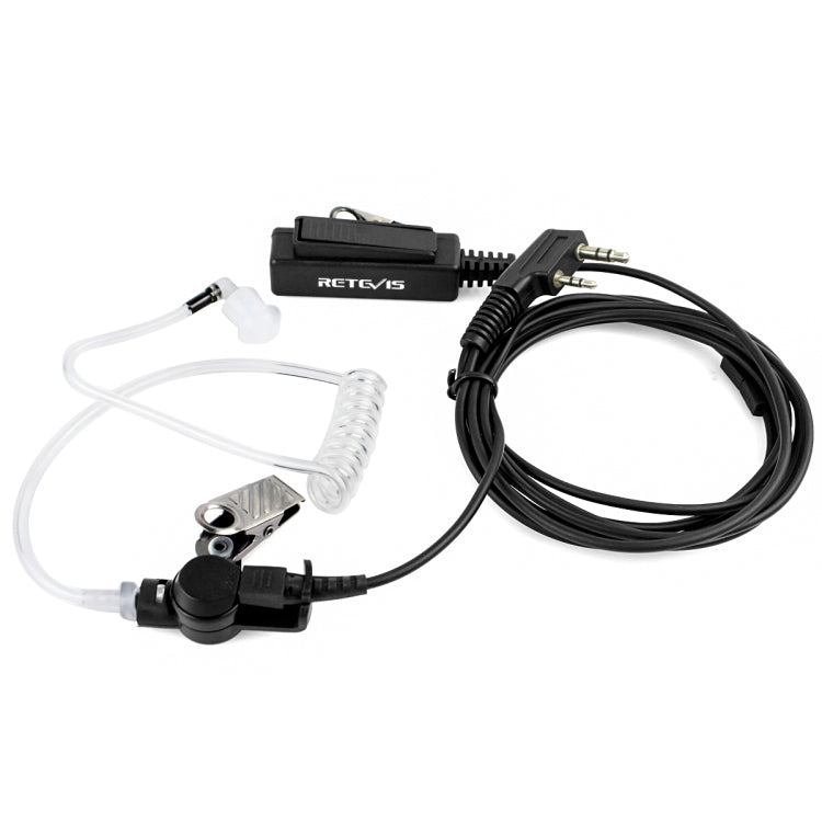 RETEVIS TK 2 Pin Long Clip Air Guide Covert Acoustic Tube Earpiece Speaker Microphone for H-777 / RT-5R / RT-5RV / RT-B6 - Microphones & Headsets by RETEVIS | Online Shopping South Africa | PMC TechLife | Buy Now Pay Later Mobicred
