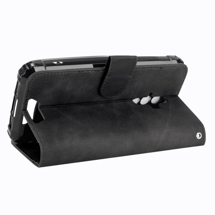 For Blackview BV6600 Solid Color Skin Feel Magnetic Buckle Horizontal Flip Calf Texture PU Leather Case with Holder & Card Slots & Wallet(Black) - More Brand by PMC Jewellery | Online Shopping South Africa | PMC Jewellery | Buy Now Pay Later Mobicred