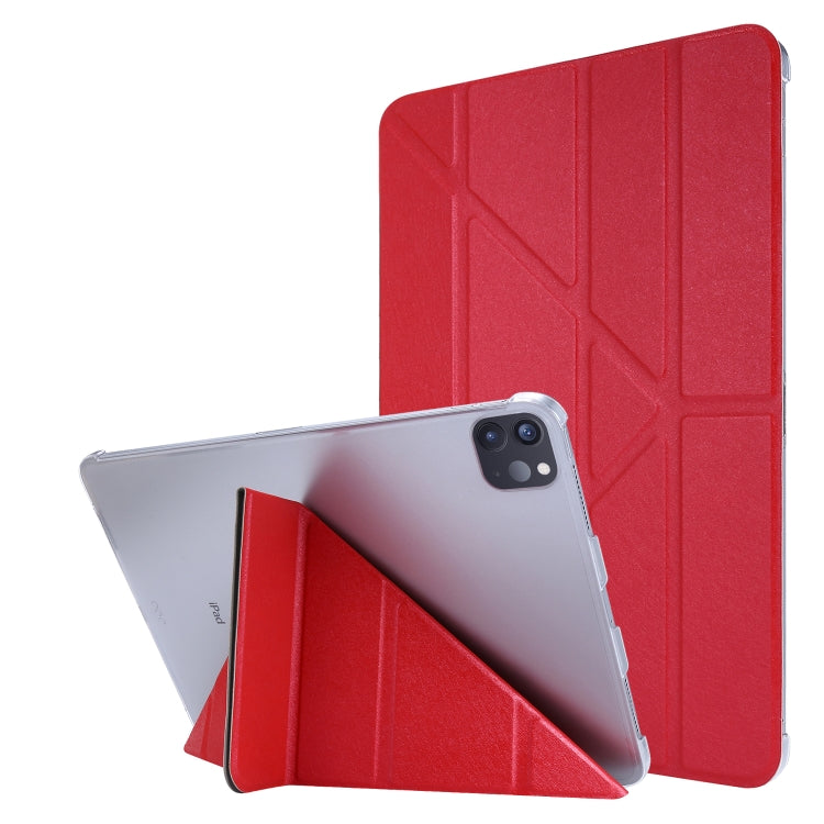For iPad Air 13 2025 / 2024 / iPad Pro 12.9 2022 / 2021 Silk Texture Horizontal Deformation Flip Leather Tablet Case with Holder(Red) - iPad Pro 12.9 (2022/2021) Cases by PMC TechLife | Online Shopping South Africa | PMC TechLife | Buy Now Pay Later Mobicred