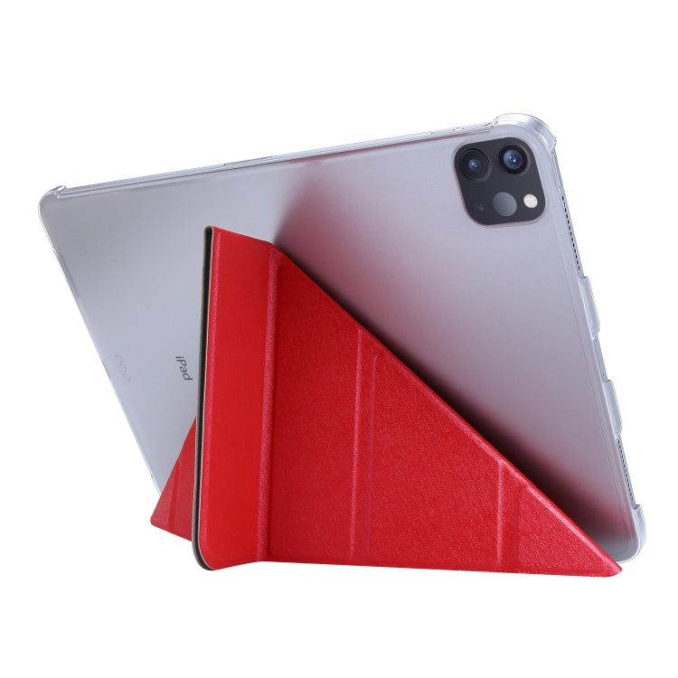For iPad Air 13 2025 / 2024 / iPad Pro 12.9 2022 / 2021 Silk Texture Horizontal Deformation Flip Leather Tablet Case with Holder(Red) - iPad Pro 12.9 (2022/2021) Cases by PMC TechLife | Online Shopping South Africa | PMC TechLife | Buy Now Pay Later Mobicred