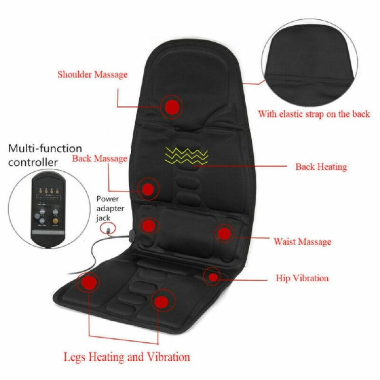 5 Massage Heads 8 Modes Car / Household Multifunctional Whole Body Cervical Massage Seat Cushion, Plug Type:EU Plug(Black) - Seat Accessories by PMC Jewellery | Online Shopping South Africa | PMC Jewellery | Buy Now Pay Later Mobicred