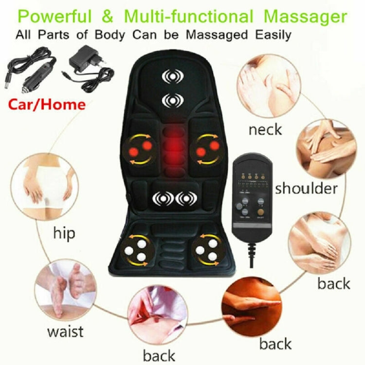 5 Massage Heads 8 Modes Car / Household Multifunctional Whole Body Cervical Massage Seat Cushion, Plug Type:EU Plug(Black) - Seat Accessories by PMC Jewellery | Online Shopping South Africa | PMC Jewellery | Buy Now Pay Later Mobicred