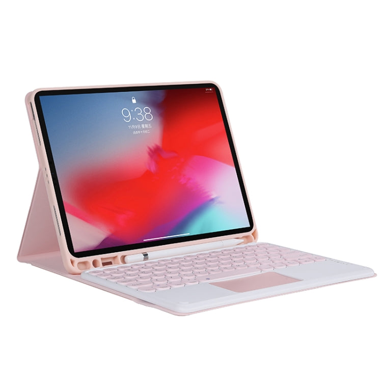 YT11B-A 2021 Detachable Candy Color Skin Texture Round Keycap Bluetooth Keyboard Leather Tablet Case with Touch Control & Pen Slot & Stand For iPad Pro 11 (2021)(Pink) - For iPad Pro by PMC TechLife | Online Shopping South Africa | PMC TechLife