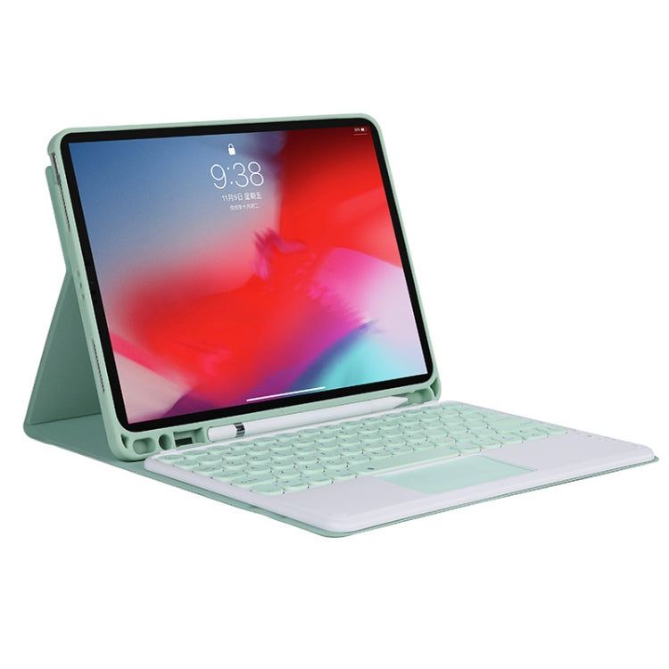 YT11B-A 2021 Detachable Candy Color Skin Texture Round Keycap Bluetooth Keyboard Leather Tablet Case with Touch Control & Pen Slot & Stand For iPad Pro 11 (2021)(Light Green) - For iPad Pro by PMC TechLife | Online Shopping South Africa | PMC TechLife