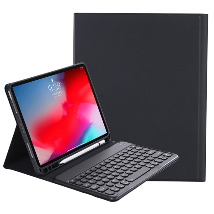 Y-C11B 2021 Detachable Candy Color Skin Texture Round Keycap Bluetooth Keyboard Leather Tablet Case with Pen Slot & Stand For iPad Pro 11 (2021)(Black) - For iPad Pro by PMC TechLife | Online Shopping South Africa | PMC TechLife