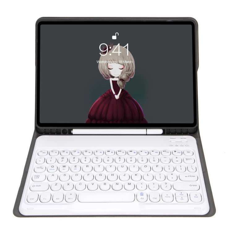 YA11B 2021 Detachable Lambskin Texture Round Keycap Bluetooth Keyboard Leather Tablet Case with Pen Slot & Stand For iPad Pro 11 (2021)(Gold) - For iPad Pro by PMC TechLife | Online Shopping South Africa | PMC TechLife