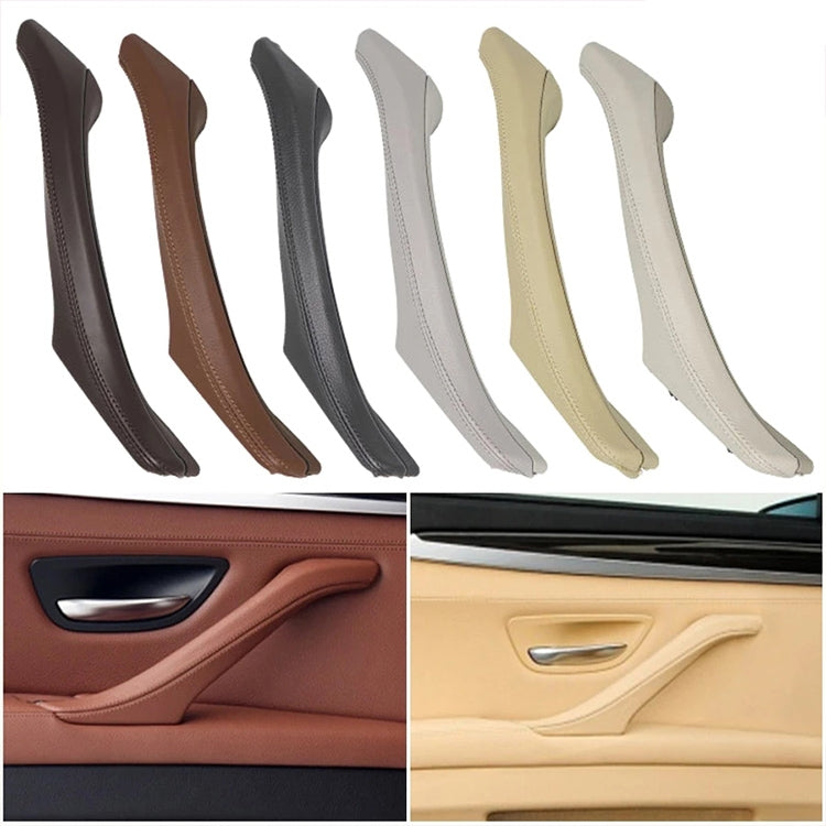Car Leather Right Side Inner Door Handle Assembly 51417225854 for BMW 5 Series F10 / F18 2011-2017(Creamy-white) - Door Handles by PMC TechLife | Online Shopping South Africa | PMC TechLife | Buy Now Pay Later Mobicred