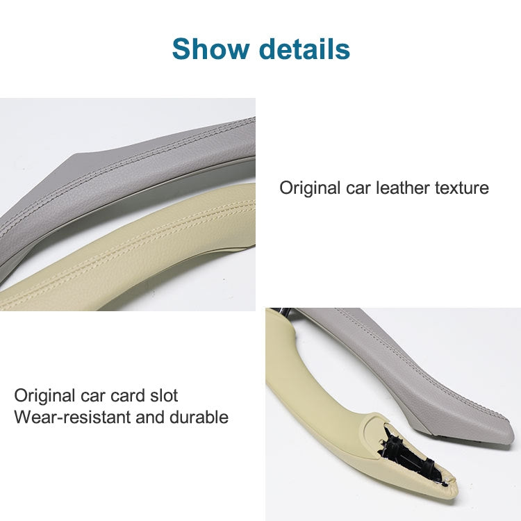 Car Leather Right Side Inner Door Handle Assembly 51417225854 for BMW 5 Series F10 / F18 2011-2017(Grey) - Door Handles by PMC TechLife | Online Shopping South Africa | PMC TechLife | Buy Now Pay Later Mobicred