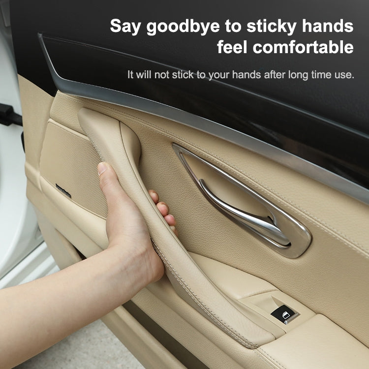 Car Leather Left Side Inner Door Handle Assembly 51417225854 for BMW 5 Series F10 / F18 2011-2017(Wine Red) - Door Handles by PMC TechLife | Online Shopping South Africa | PMC TechLife | Buy Now Pay Later Mobicred