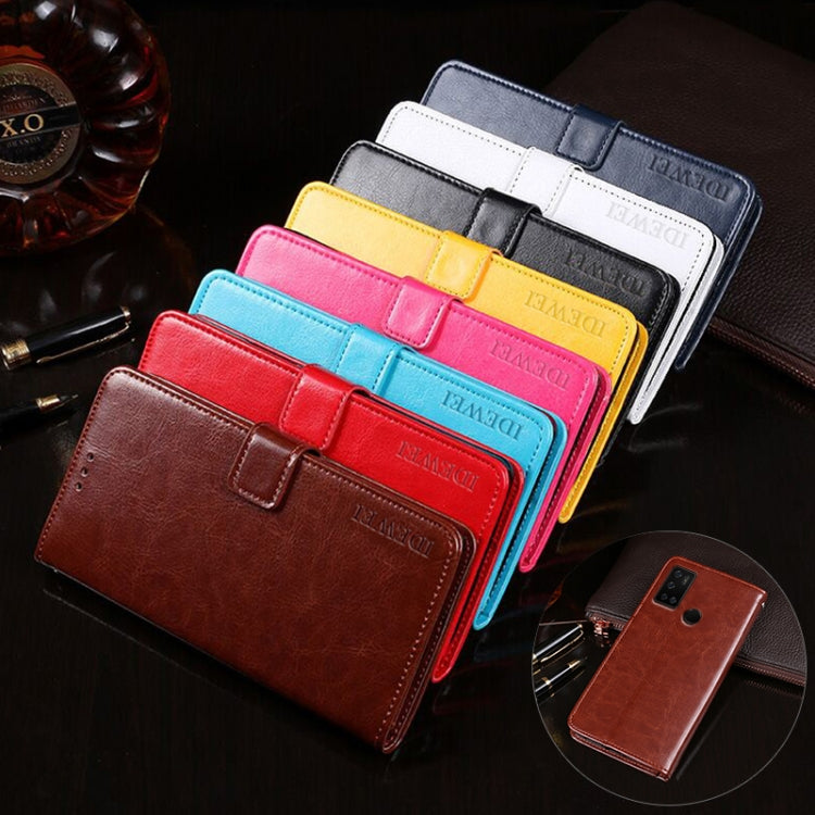 For Cubot C20 idewei Crazy Horse Texture Horizontal Flip Leather Case with Holder & Card Slots & Wallet(Rose Red) - free shipping - PMC Jewellery - Order now!