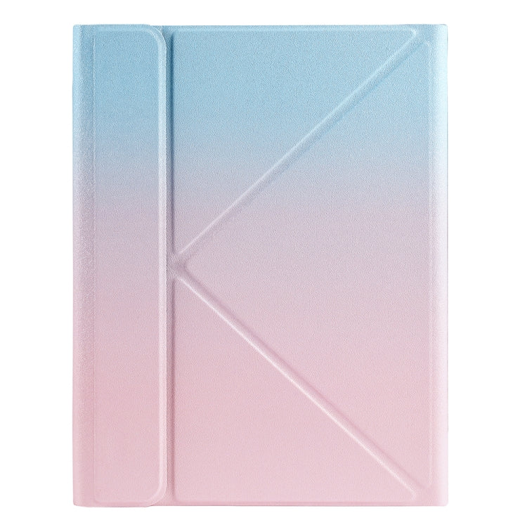 B07 Splittable Bluetooth Keyboard Leather Tablet Case with Triangle Holder & Pen Slot For iPad 9.7 2018 & 2017 / Pro 9.7 / Air 2(Gradient Blue Pink) - Universal by PMC TechLife | Online Shopping South Africa | PMC TechLife
