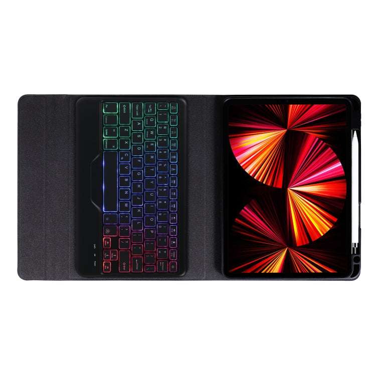 B011S Splittable Backlight Bluetooth Keyboard Leather Tablet Case with Triangle Holder & Pen Slot For iPad Air 5 2022 / Pro 11 inch 2021 & 2020 & 2018 / Air 4 10.9 inch(Black Diamond Pattern) - free shipping - PMC TechLife - Order now!