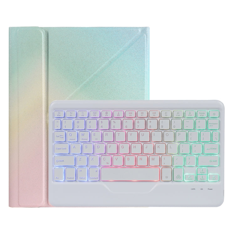 B011S Splittable Backlight Bluetooth Keyboard Leather Tablet Case with Triangle Holder & Pen Slot For iPad Pro 11 inch 2021 & 2020 & 2018 / Air 4 10.9 inch(Gradient Rainbow) - Universal by PMC TechLife | Online Shopping South Africa | PMC TechLife