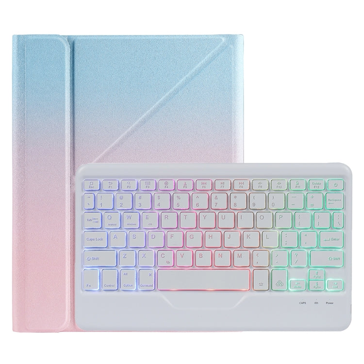 B011S Splittable Backlight Bluetooth Keyboard Leather Tablet Case with Triangle Holder & Pen Slot For iPad Pro 11 inch 2021 & 2020 & 2018 / Air 4 10.9 inch(Gradient Blue Pink) - Universal by PMC TechLife | Online Shopping South Africa | PMC TechLife