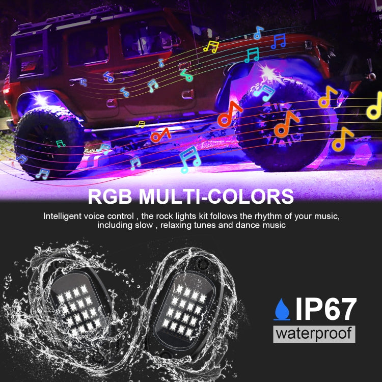 6 in 1 DC12V Car Mobile Phone Bluetooth APP Control  RGB Symphony Chassis Light with 16LEDs SMD-5050 Lamp Beads - Instrument Lights by PMC Jewellery | Online Shopping South Africa | PMC Jewellery | Buy Now Pay Later Mobicred