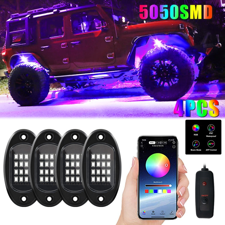 4 in 1 DC12V Car Mobile Phone Bluetooth APP Control  RGB Symphony Chassis Light with 16LEDs SMD-5050 Lamp Beads - Instrument Lights by PMC Jewellery | Online Shopping South Africa | PMC Jewellery | Buy Now Pay Later Mobicred