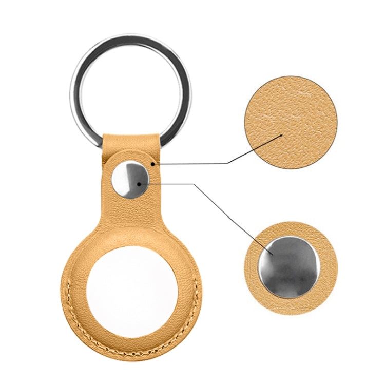 Mutural PU Leather Protective Case with Key Ring for AirTag(Dark Blue) - Other by Mutural | Online Shopping South Africa | PMc TechLife | Buy Now Pay Later Mobicred