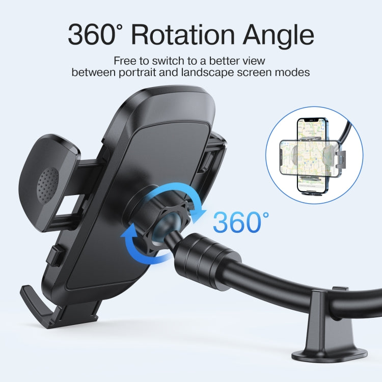 JOYROOM JR-ZS259 360 Degree Rotation Mechanical Car Holder, Style: Long Arm Sucker(Black) - Car Holders by JOYROOM | Online Shopping South Africa | PMC TechLife | Buy Now Pay Later Mobicred