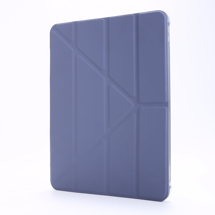 For iPad Air 13 2024 / Pro 12.9 2022 / 2021 Multi-folding TPU Leather Tablet Case with Holder & Pen Slot(Purple) - iPad Pro 12.9 (2022/2021) Cases by PMC TechLife | Online Shopping South Africa | PMC TechLife | Buy Now Pay Later Mobicred