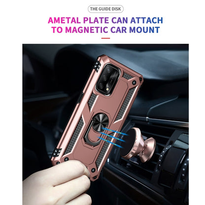 For OPPO A74 4G / F19 Shockproof TPU + PC Protective Case with 360 Degree Rotating Holder(Rose Gold) - OPPO Cases by PMC Jewellery | Online Shopping South Africa | PMC Jewellery | Buy Now Pay Later Mobicred