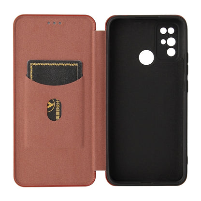 For Doogee X96 Pro Carbon Fiber Texture Horizontal Flip TPU + PC + PU Leather Case with Card Slot(Brown) - More Brand by PMC Jewellery | Online Shopping South Africa | PMC Jewellery | Buy Now Pay Later Mobicred