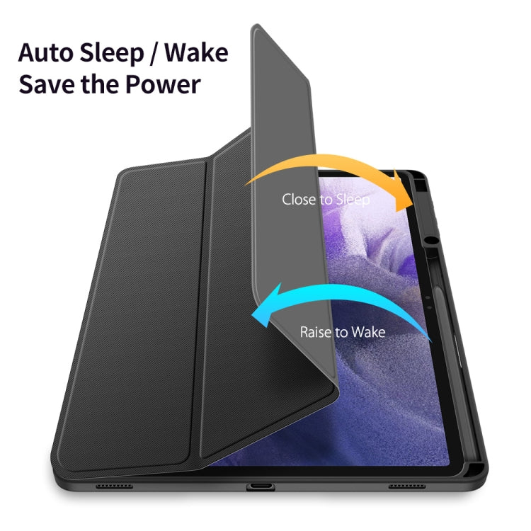 For Samsung Galaxy Tab S8+ / Tab S8 Plus /  Tab S7 FE / Tab S7+ DUX DUCIS TOBY Series Antiskid PU Leather + PC + TPU Horizontal Flip Case with Holder & Pen Slot & Sleep / Wake-up Function(Black) - Galaxy Tab S8+ Cases by DUX DUCIS | Online Shopping South Africa | PMC Jewellery | Buy Now Pay Later Mobicred