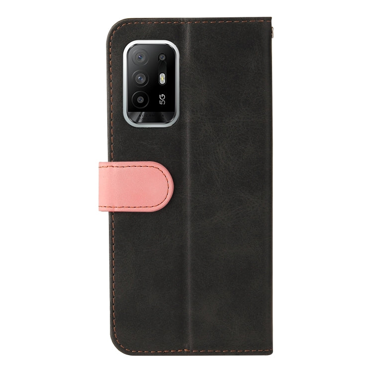 For OPPO A94 5G/F19 Pro+ 5G/Reno5 Z/A95 5G Business Stitching-Color Horizontal Flip PU Leather Case with Holder & Card Slots & Photo Frame & Lanyard(Pink) - OPPO Cases by PMC Jewellery | Online Shopping South Africa | PMC Jewellery | Buy Now Pay Later Mobicred