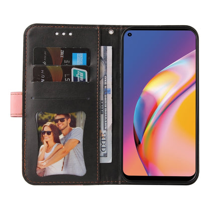 For OPPO A94 5G/F19 Pro+ 5G/Reno5 Z/A95 5G Business Stitching-Color Horizontal Flip PU Leather Case with Holder & Card Slots & Photo Frame & Lanyard(Pink) - OPPO Cases by PMC Jewellery | Online Shopping South Africa | PMC Jewellery | Buy Now Pay Later Mobicred