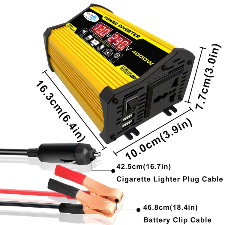 Legend II Generation 12V to 110V 4000W Modified Square Wave Car Power Inverter(Yellow) - Modified Square Wave by PMC Jewellery | Online Shopping South Africa | PMC Jewellery | Buy Now Pay Later Mobicred