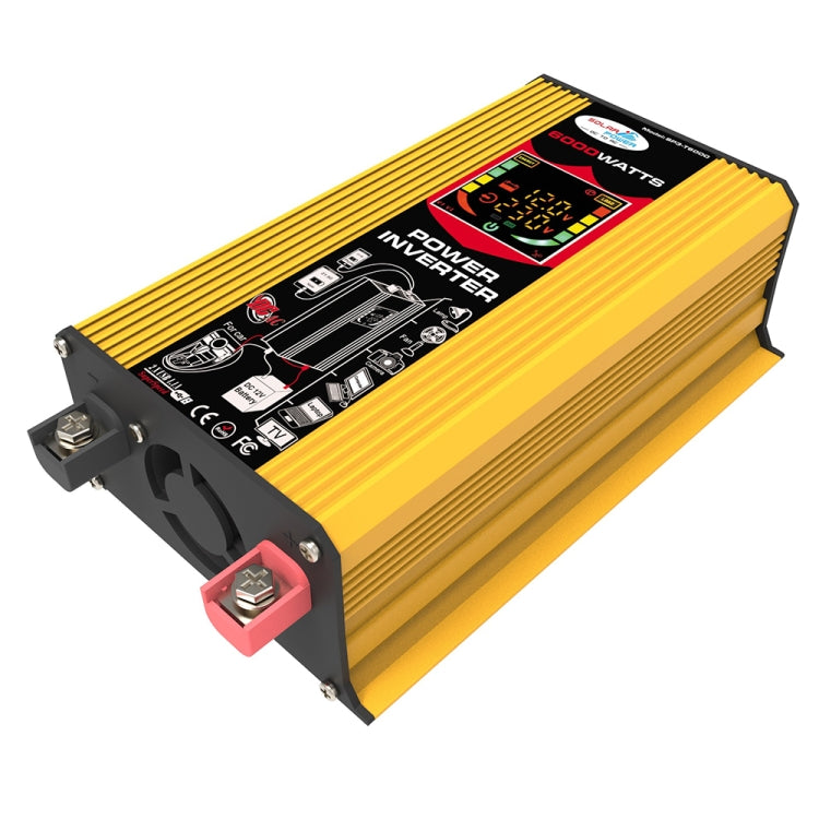Tang III Generation 12V to 220V 6000W Modified Square Wave Car Power Inverter with LCD Display & Dual USB(Yellow) - free shipping - PMC TechLife - Order now!